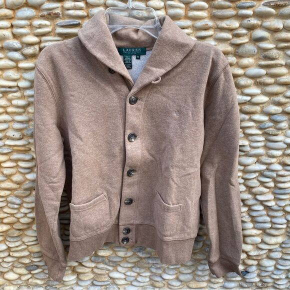 Ralph Lauren light brown button up jacket/sweatshirt. Size PS - EUC! Soft Active - Picture 1 of 5